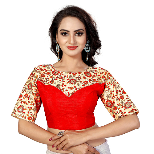 Red Banglori Silk Designer Blouse