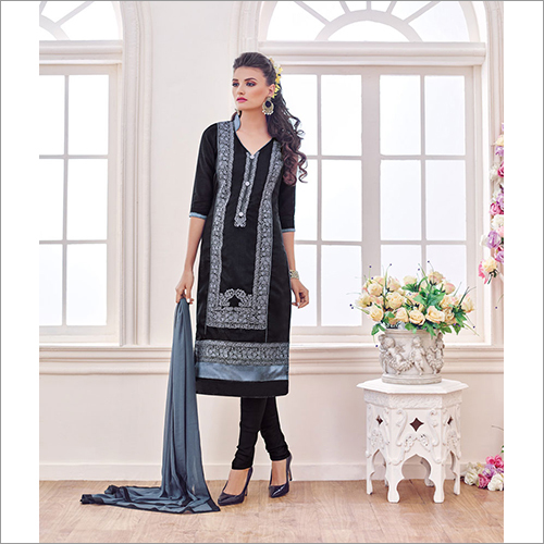 Various Colors Available Designer Chanderi Cotton And Banglori Silk Unstitched 3 Pieces Suit