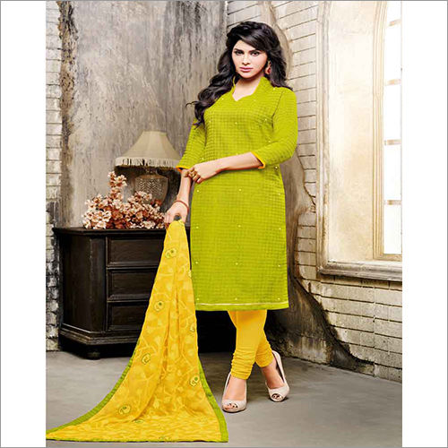 Parrot Green South Cotton Unstitched 3 Pieces Suit