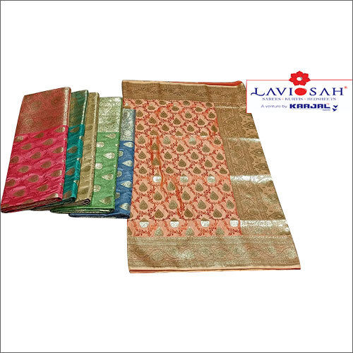 Cotton Party Wear Katan Banarasi Saree