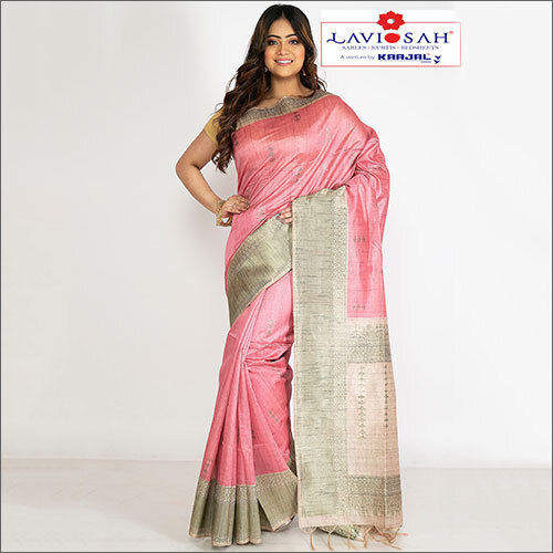 Casual Soft Slub Cotton Khicha Border Saree