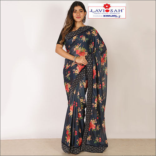 Cotton Party Wear Digital Swarovski Saree