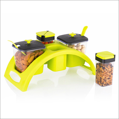 Yellow Plastic Spice and Pickle Storage Container Set
