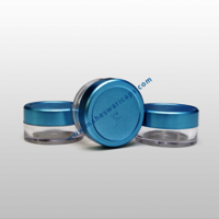 Transparent Acrylic San Jar For Cosmetic Packaging With Spray Cap - 8gm, Round Shape, Inner Lid, Eco-friendly Material, Injection Molding Technique, Multiple Color Options