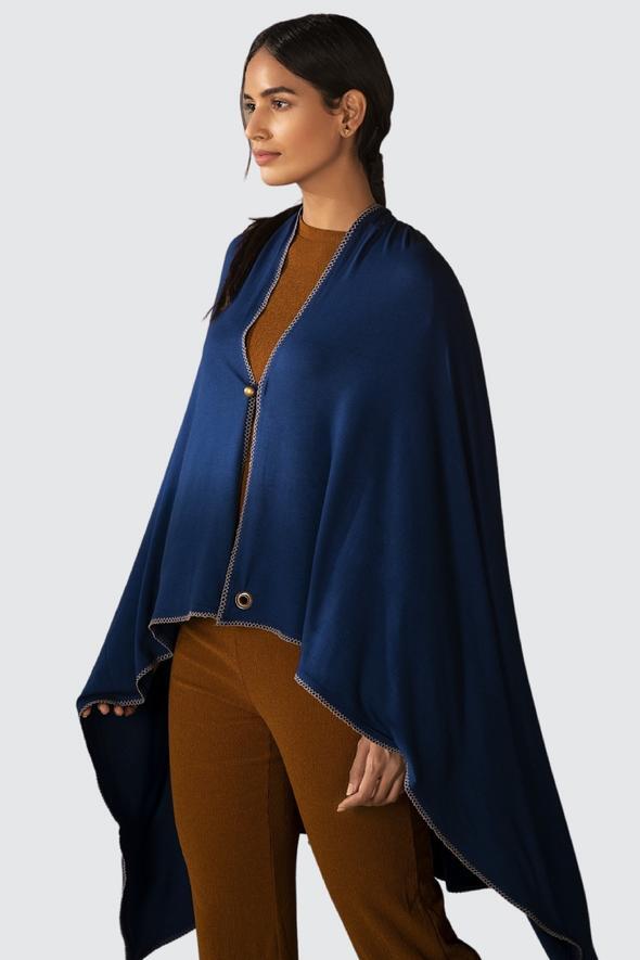 Antiviral Charcoal Royal Blue Qamash Cloak Seat Cover or Sheet Fabric