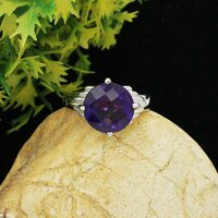 Amethyst Big Cocktail Sterling Silver ring