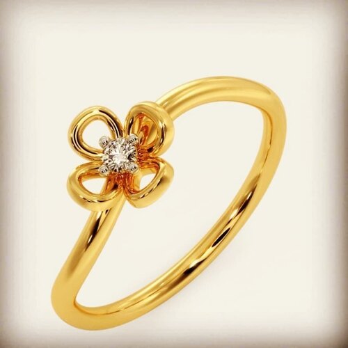 Daily Wear Ladies Gold Diamond Ring