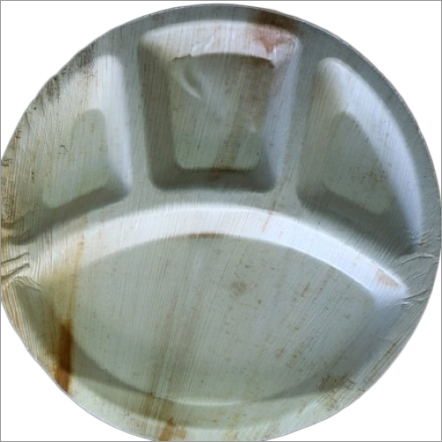 White 12 Inch 4 Cp Areca Plate