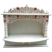 White Indian Marble Home Decorative Indoor Handcarved Customised Pooja Mandir For Home on Best price
