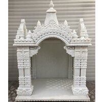 White Indian Marble Handcarved Pooja Mandir
