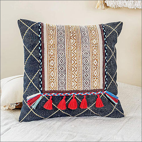 Cotton 18X18 Inch Square Throw Cushion Cover With Hidden Zipper