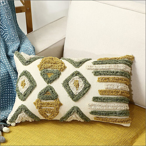 12x20 Inches Cotton Woven Tufted Bohemian Recangle Geomatric Boho Shaggy Cushion Cover