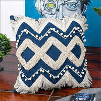 40X40 cm Cotton 250TC Blue Cushion Cover