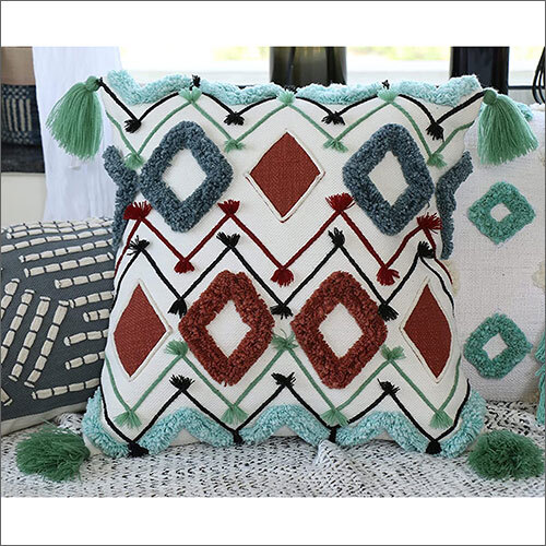 16x16 Inch Cotton Boho Throw Pillow Covers By IMPEXART PVT LTD