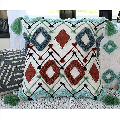 16x16 Inch Cotton Boho Throw Pillow Covers