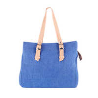Blue Jute-canvas Bag With Juco Handles