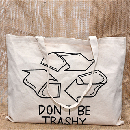 White Cotton Canvas Bag With Inside Partitions