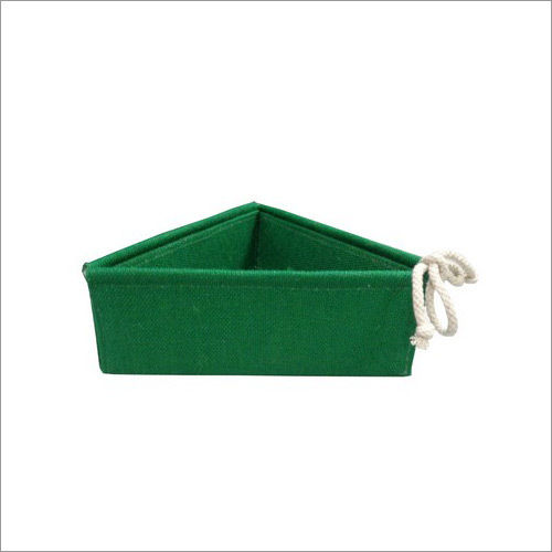 Green Jute Triangle Hamper Basket