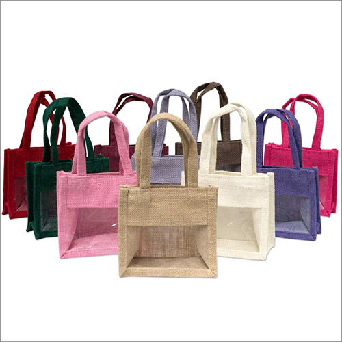 Ecofriendly Jute Transparent Gift Bag