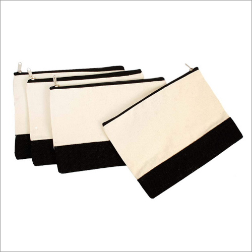 Plain Canvas Jute Zipper Pouch