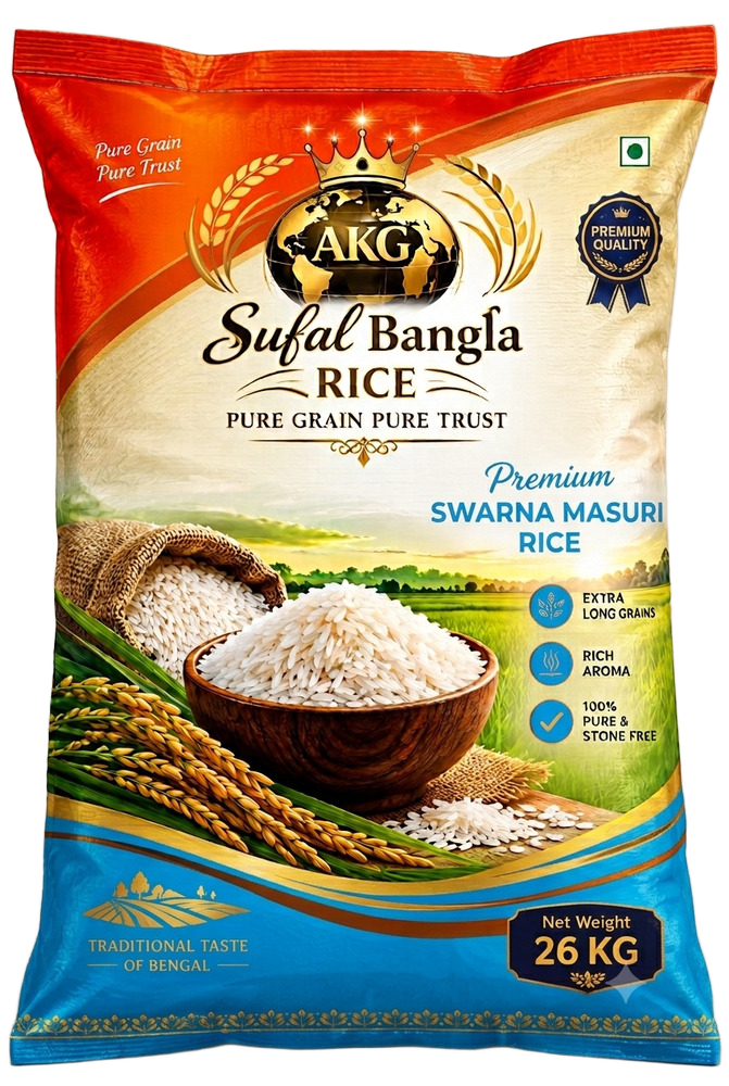 Swarna Masuri Rice - Organic Medium-Grain Aromatic Low-Starch | High Purity Dried Easy to Cook Suitable for Diabetics
