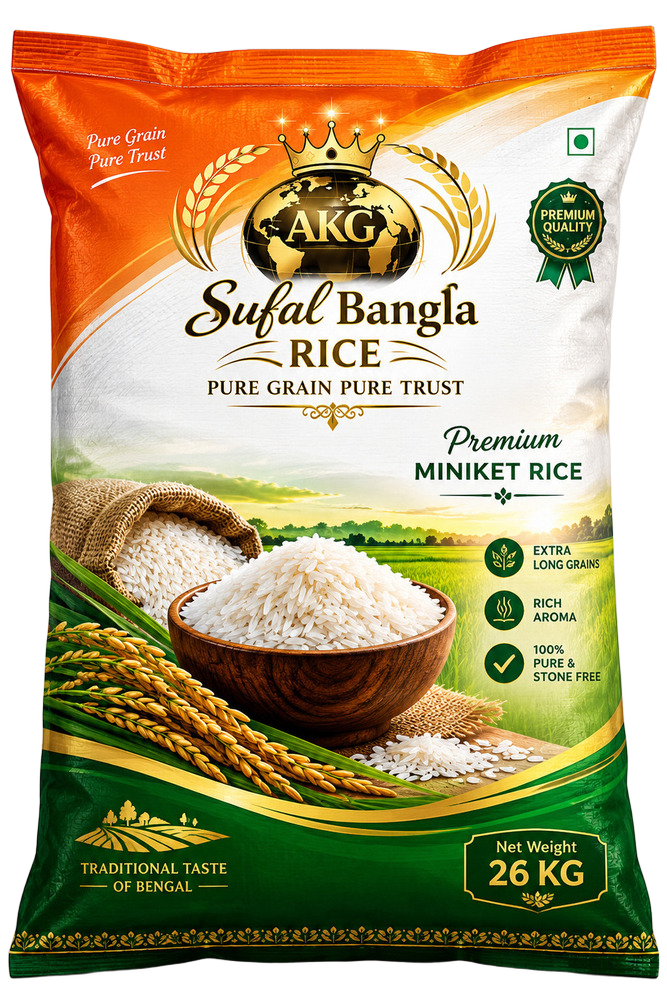 Miniket Rice - Organic, Long and Slim Varieties | High Purity, Hygienically Packaged, Maintains Consistency After Boiling