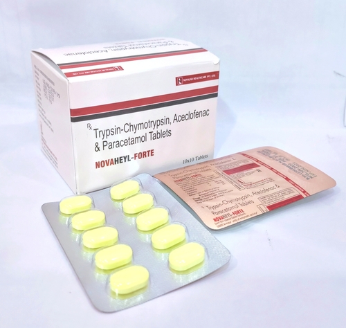Trypsin Chymotrypsin Aceclofenac And Paracetamol Tablets By NOVALAB HEALTH CARE PVT. LTD.
