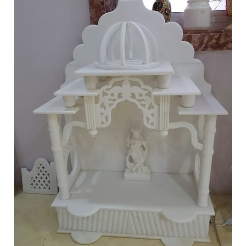 White Indian Indoor Marble Pooja Temple