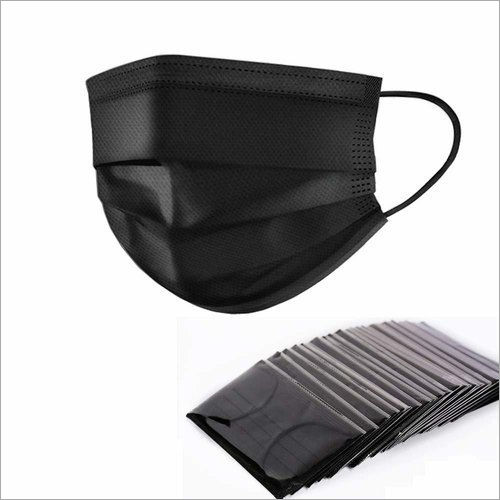 3 Ply Black  Cotton Face Mask