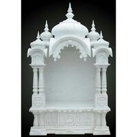 Hindu White Indian Marble Temple for Home Blessings