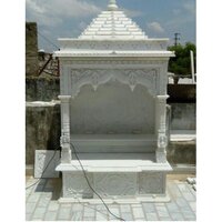 White Marble Pooja Handcarved Stone Craft Temple