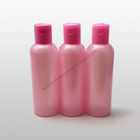 Plastic Pet Pal Colored Cosmetic Bottle 100ml - Plastic, 100ml Size, Baby Pink Color, Flip Top Cap, Leak-proof Design, Ideal For Lotions & Soaps
