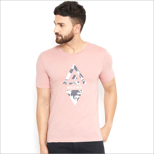 Mens Round Neck Printed T Shirt