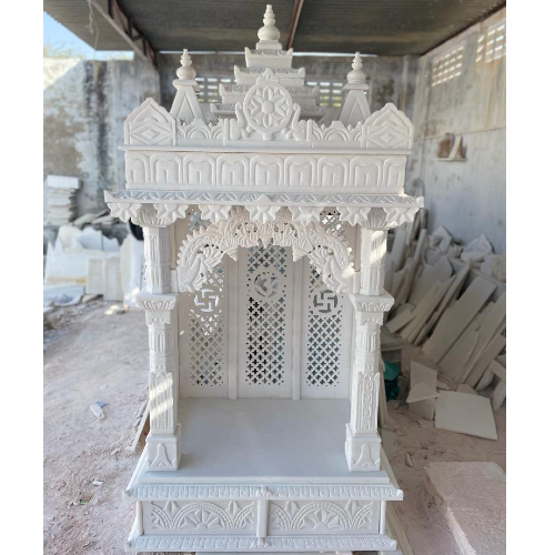 Sculpture White Indian Marble Home Decorative Indoor Handmade Pooja Temple For Home