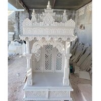 White Indian Marble Indoor Handmade Pooja Temple
