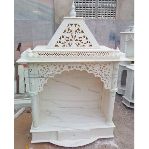 White Indian Marble Pooja Design Temple