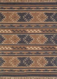 Jute Wool Rug - 4x6 Feet, Multi-color Kilim Design | Handmade, Anti-slip, Water Absorbent 