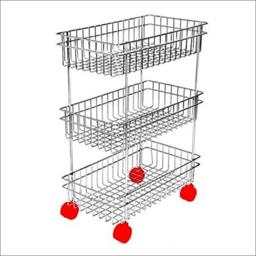 Wire Triple Self Vegetable Trolley