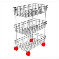 Wire Triple Self Vegetable Trolley