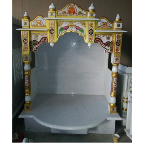 Sculpture White Indian Marble Temple For Home Exclusive Pooja Mandir