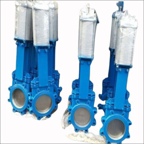 Pneumatic Knife Gate Valve - Cast Iron 50NB | Blue, Wafer Connection for Slurry and Abrasive Media