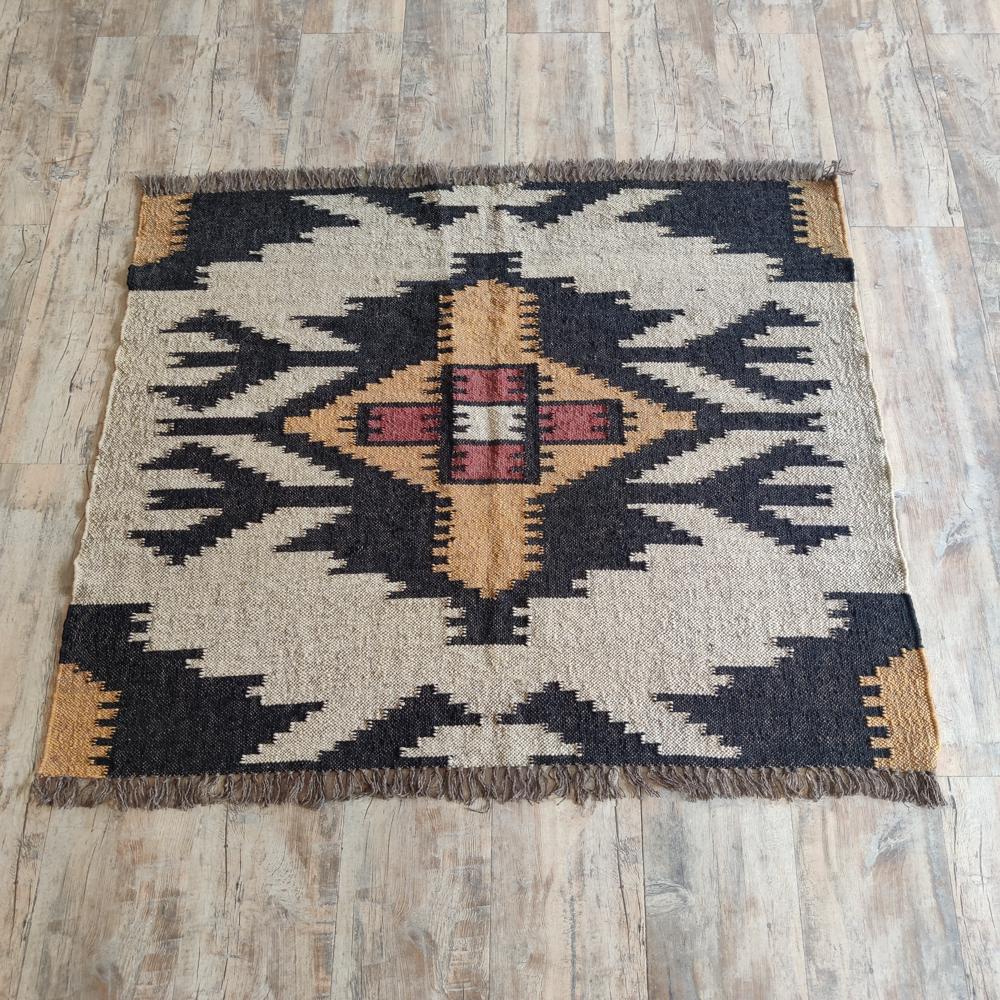 Wool Jute Boho Rug
