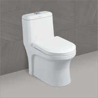 White Floor Mounted Closed Front One Piece Toilet Seat
