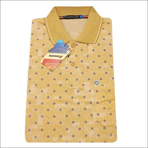 Mens Yellow Dotted T Shirt