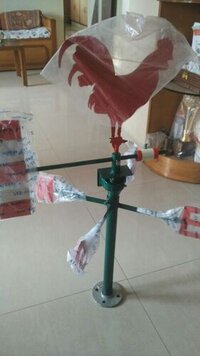 Wind Vane - Metal, 600 Mm Height, Flange Mount, Red Color | Powder Coated Finish For Wind Direction In Agriculture And Weather Monitoring