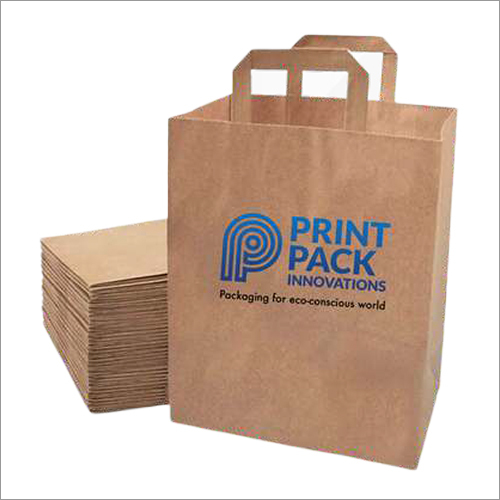 Printed Paper Flat Handle Bag