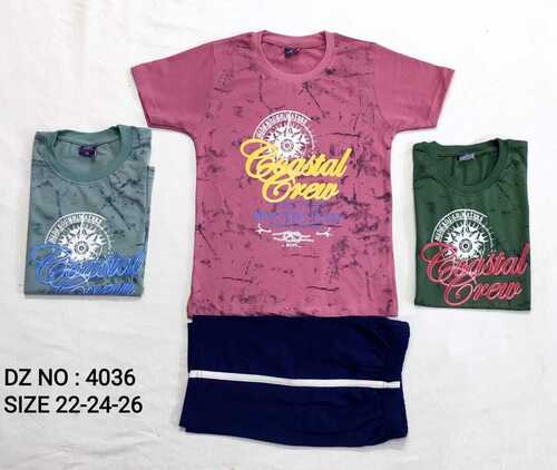 Kids Round Neck T-shirt and Shorts Pair