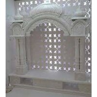 Natural White Stone Crafts Marble Pooja Temple
