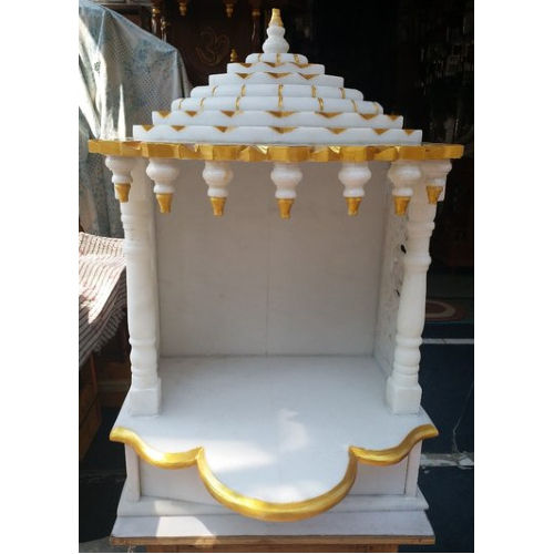 Sculpture Pure Natural White Stone Crafts Indian Marble Temple For Home