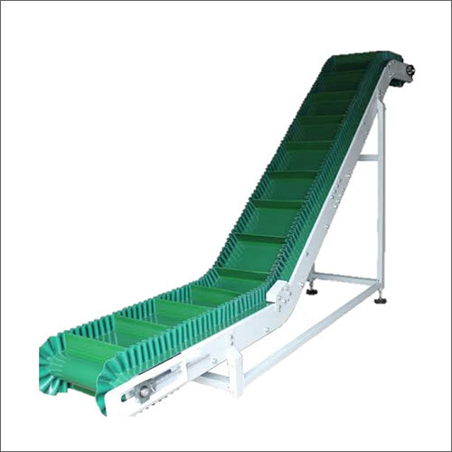 Cleated Belt Conveyor - Metal Build, Industrial Usage , Robust Anti-Corrosion Design with High Load Bearing Strength